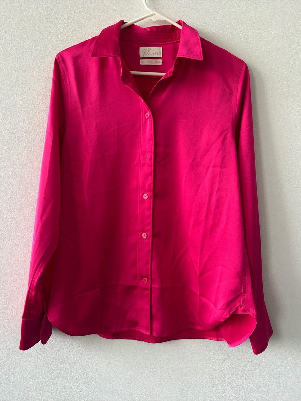 J. Crew Bright Fuchsia Long-Sleeve Button-Down Shirt